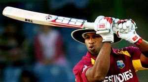 Forcing: West Indies batsman Kieron Pollard tries to force the ball away during the third and final Twenty20 against South Africa in Durban, South Africa, yesterday. —Photo: AP