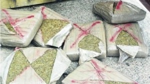 Compressed ganja. (File photo)