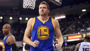 Warriors forward David Lee reacts after being called for a foul against the Kings.