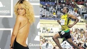 (L) Rihanna & (R) Usain Bolt