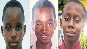 14-year-old Ricardo Brisco, 14-year-old Raymond Givans and 15-year-old Alex Turner (Credit: Jamaica Gleaner)