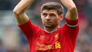 NEWCASTLE UPON TYNE, ENGLAND - OCTOBER 19: Steven Gerrard of Liverpool thanks the support after the Barclays Premier League match between Newcastle United and Liverpool at St James' Park on October 19, 2013 in Newcastle upon Tyne, England. (Photo by Julian Finney/Getty Images) 