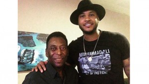 NY Knicks Carmelo Anthony and soccer legend Pele in Cuba on June 2, 2015. (Twitter image)