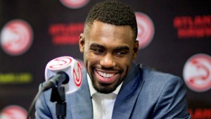 Tim Hardaway Jr. meets the Atlanta media on Monday, days after his draft night trade from the Knicks. Photo: AP