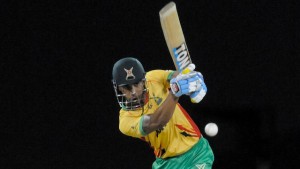 PROVIDENCE, GUYANA – JULY 21: LENDL SIMMONS of Guyana Amazon Warriors hits 4 during a match between Trinidad & Tobago Red Steel and Guyana Amazon Warriors as part of week 4 of the Caribbean Premier League 2015 at Guyana National Stadium on July 21, 2015 in Providence, Guyana. (Photo by Randy Brooks/CPL)