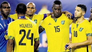 Jamaica's players react after losing 1-3 against Mexico in the final of the 2015 Gold Cup in Philadelphia yesterday. (PHOTO: AP)