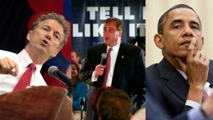 PRESIDENTIAL CANDIDATE RAND PAUL + PRESIDENTIAL CANDIDATE CHRIS CHRISTIE + PRESIDENT BARACK OBAMA