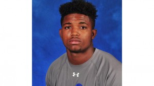 This undated file photo provided by Angelo State University shows Christian Taylor. Arlington officer Brad Miller who killed Taylor, an unarmed college football player, during a suspected burglary at a Texas car dealership was fired Tuesday, Aug. 11, 2015, for making mistakes that the city's police chief said caused a deadly confrontation that put him and other officers in danger. (Angelo State University via AP)