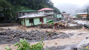 Damage from Tropical Storm Erika in Dominica. Photo taken from Dominica Vibes