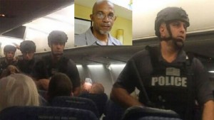 Armed officers took dentist Anthony McCaskie (inset, photo from Weekend Nation) off the flight.