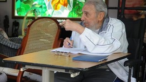 Fidel Castro at his home in Havana, Cuba, during a visit by Venezuelan President Nicolas Maduro on March 19, 2016