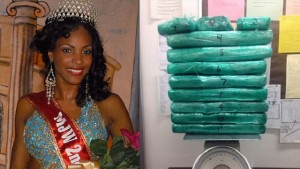 Marsha Gay Reynolds (left) allegedly ran and left 11 packages of cocaine (right) at the Los Angeles International Airport