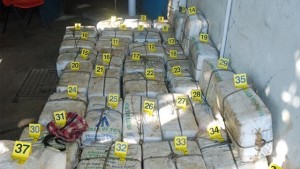 Police took 35 knitted bags containing 693 cocaine-filled packages off the boat.