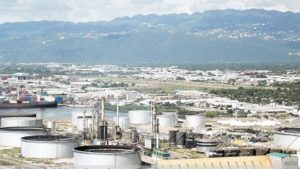 An aerial view of the Petrojam refinery.