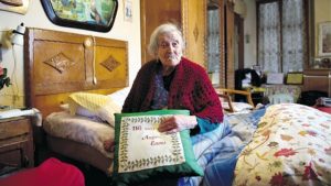 VERBANIA, Italy - This file photo taken on May 14, 2016 shows Emma Morano, 116, posing for an AFP photographer in Verbania, North Italy. An alert and chatty Italian woman, Morano yesterday celebrated her 117th birthday as the last known person alive who was born in the 19th century.