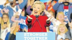 MICHIGAN, United States - Democratic presidential nominee Hillary Clinton speaks during a rally at the Grand Valley State University Fieldhouse yesterday in Allendale, Michigan. (Photo: AFP)