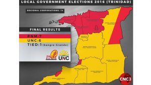Trinidad’s 2016 local government electoral map.